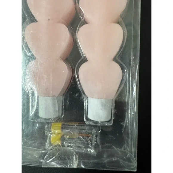 Set of 2 Pink Heart LED Taper Candles Flameless Battery Operated 10 Inch Pink - Picture 3 of 6